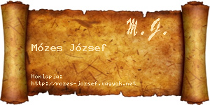 Mózes József névjegykártya